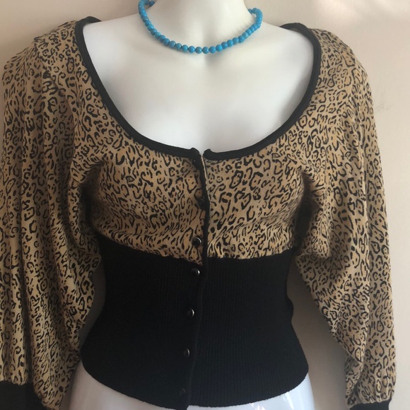 Guess animal print cardigan sweater - Picture 1 of 5